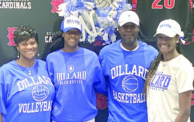 Nya St. Cyr, pictured with her family, will be attending Dillard University in the fall, playing both volleyball and basketball.