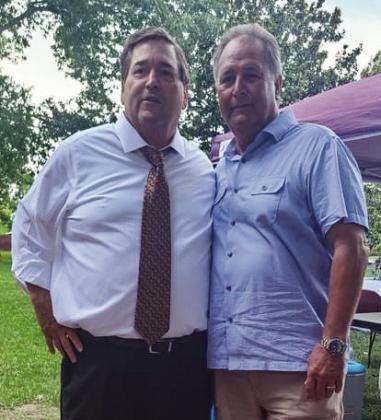 Parish President Keith Hinkley (right) and Lieutenant Governor Billy Nungesser (left) meet during Plaquemines Day at the Capitol.